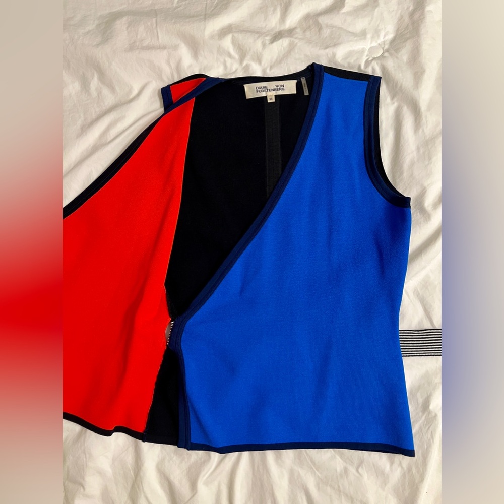 Diane Von Furstenberg Authentic Color Block Wrap … - image 8